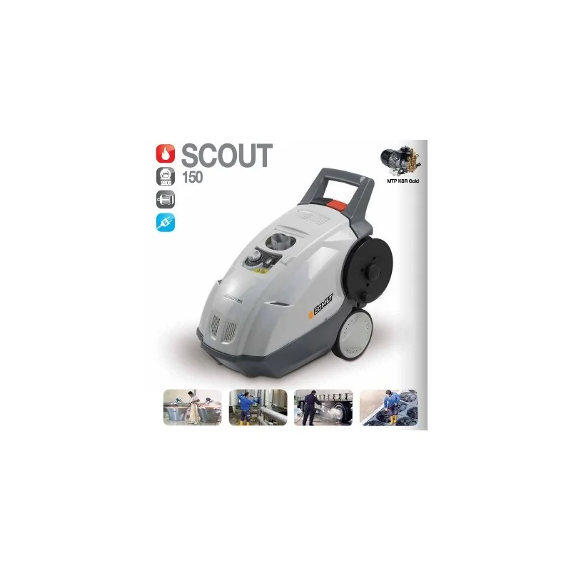 COMET NETTOYEUR HAUTE PRESSION SCOUT 150 EAU CHAUDE AVEC ENROULEUR