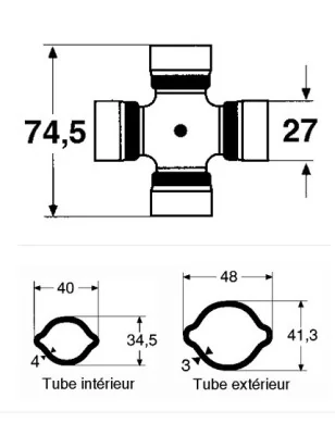 CARDAN A4/750 27X74