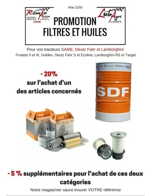 PROMOTION HUILE ET FILTRATION