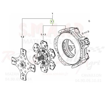 DEUTZ FAHR EMBRAYAGE COMPLET 00019.8634.4 - 0.020.3543.4