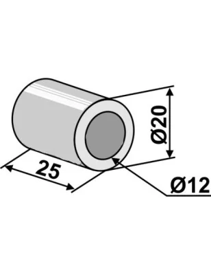 Entretoise 25xØ12xØ20 - Rousseau - 5.200.57